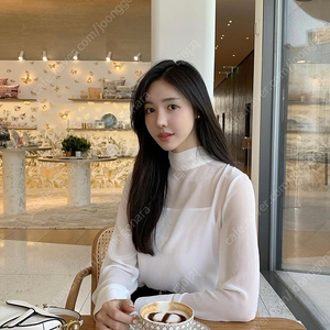 라플라 알롱제 시스루 블라우스