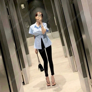 매그놀리아 투버튼 데님 스키니 중청(진청) M 플립 오브제스트 클로즈커브 크롭서클