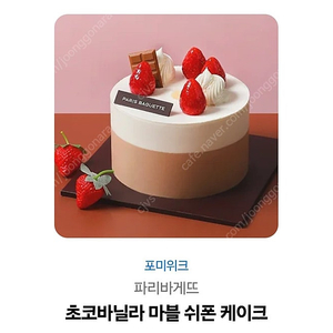 파리바게트 초코바닐라 쉬폰 케이크