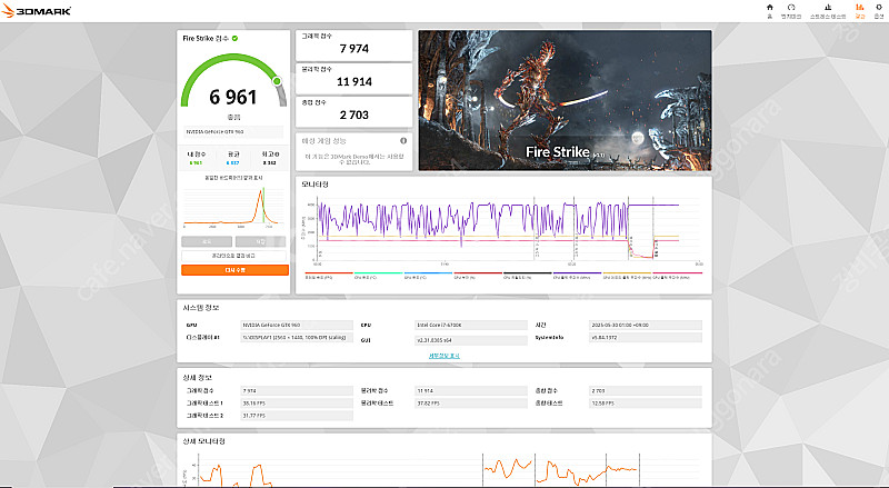 상태좋은 갤럭시 GTX960 EX OC 2G 팝니다.--3