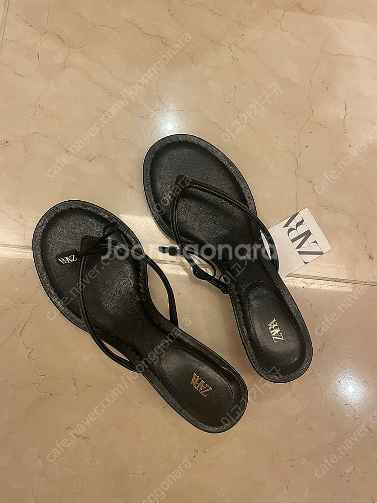 (새상품) 자라 키튼힐 샌들 5.5cm--6