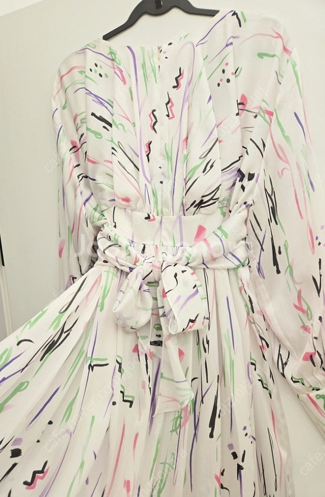 딘트 페인팅 드레이프 롱원피스 (S사이즈)--5