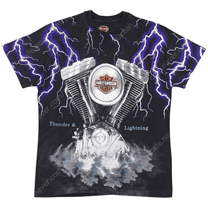 [M] 1990s USA Harley Davidson Thunder & Lightning T-Shirt 할리데이비슨 썬더 라이트닝 빈티지 티셔츠 수소봉제 90년대 미국제