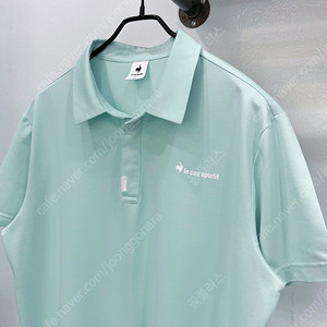 (110/2XL) 르꼬끄 민트 기능성 남성 반팔 카라넥 골프티셔츠