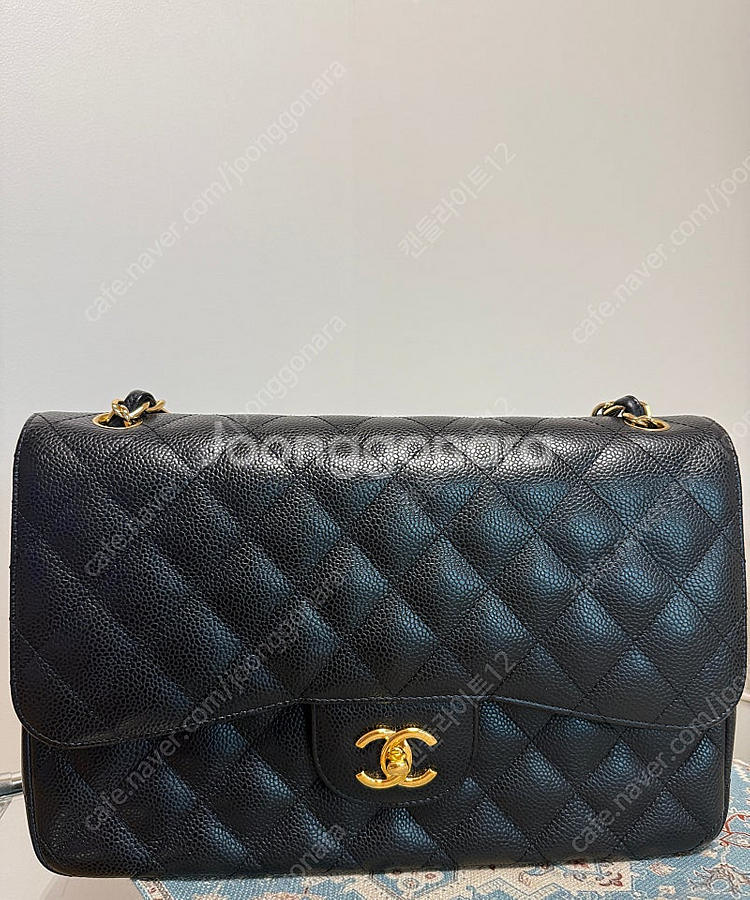 샤넬 클래식 금장 점보--0