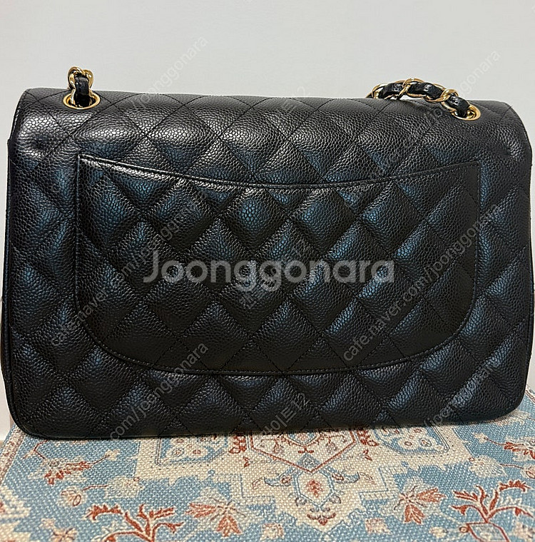 샤넬 클래식 금장 점보--3