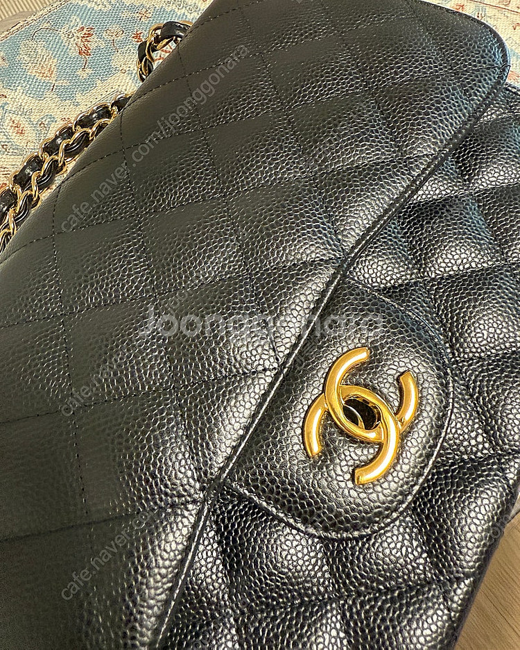 샤넬 클래식 금장 점보--4