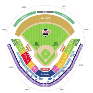 기아타이거즈 vs 한화이글스 3루 응원특별석 중앙테이블 외야테이블 6월 6일 금요일 현충일 공휴일