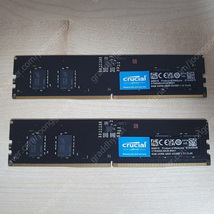 마이크론 크루셜 DDR5-4800 CL40 8gb x 2개 팝니다.