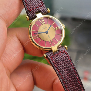 [정품] 까르띠에 머스트 방돔 레드 와인 입체다이얼 SM 여성용 (Cartier Must de Vendome Red)
