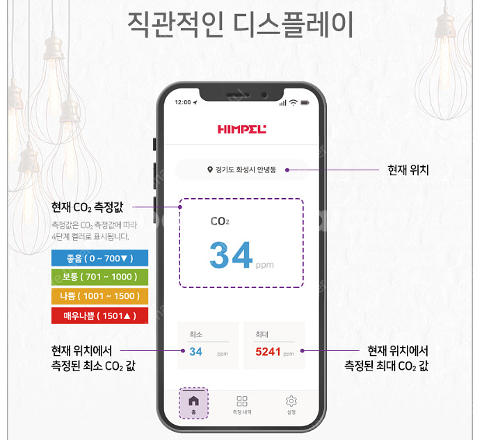 [미개봉] 힘펠 에어 모니터 미니 이산화탄소 간이측정기--0