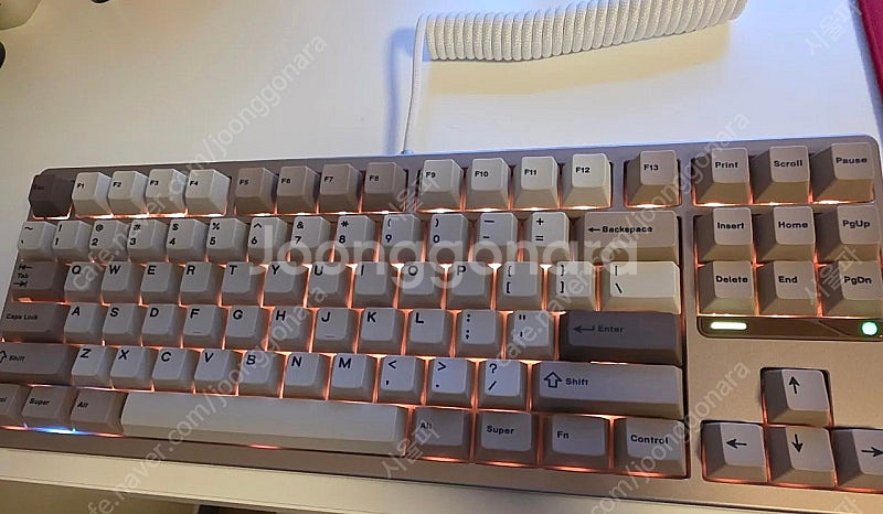 에보80 샌드골드 오트축 풀알루미늄 키보드--2