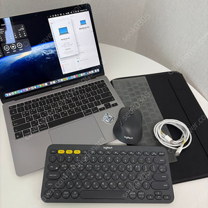 애플 맥북에어 M1 16g/256g+ 로지텍 마우스키보드 풀세트