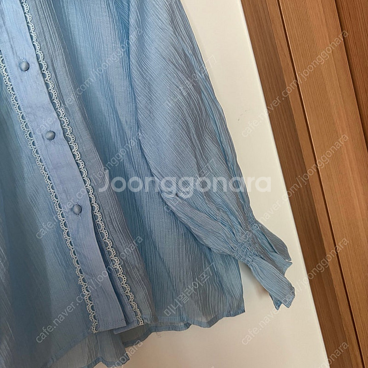 프릴 빅카라 엔틱 에뚜왈 벌룬 퍼프 아일렛 레이스 블라...--4