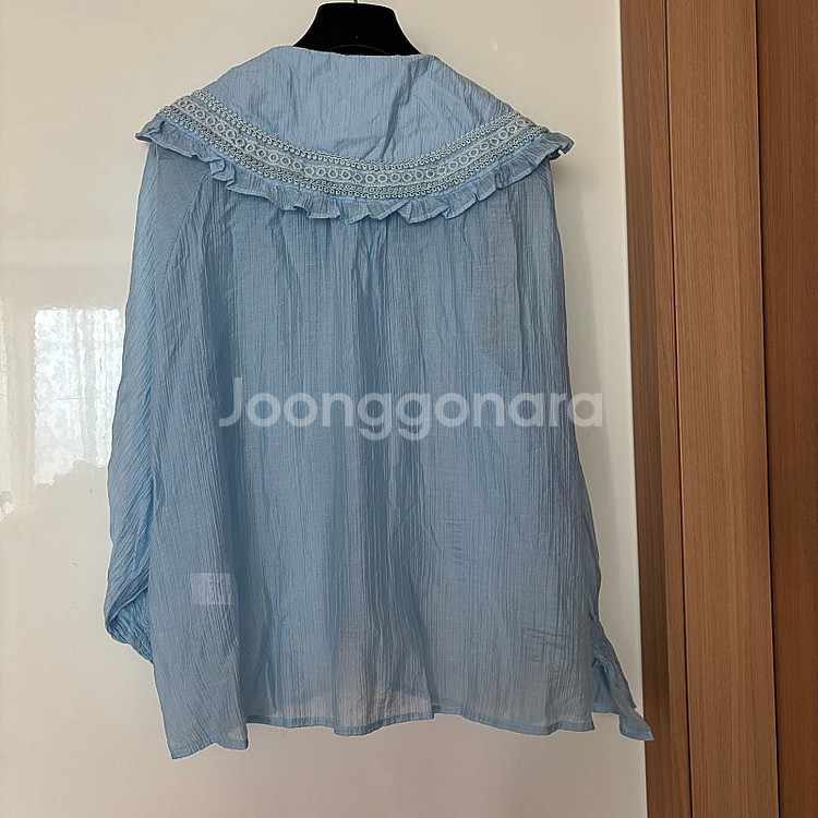 프릴 빅카라 엔틱 에뚜왈 벌룬 퍼프 아일렛 레이스 블라...--7