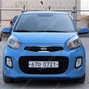 모닝 중고 모닝 더 뉴 모닝 중고차 파란색 2016년식 25,598km 럭셔리 중고자동차 매장