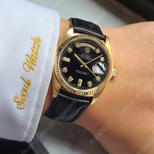 [정품] 롤렉스 데이데이트 다이아몬드 블랙 18K 금통 (Rolex Date-Date President Black 18038)