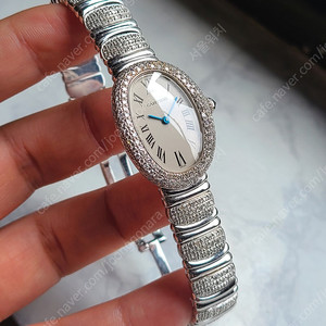 [정품] 까르띠에 베누아 SM 스몰 화이트골드 18K 브레이슬릿 풀 다이아몬드 여성용 (Cartier Baignoire Diamond 18K SM)