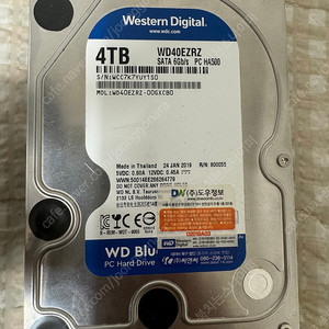 WD Blue 4TB 하드 드라이브