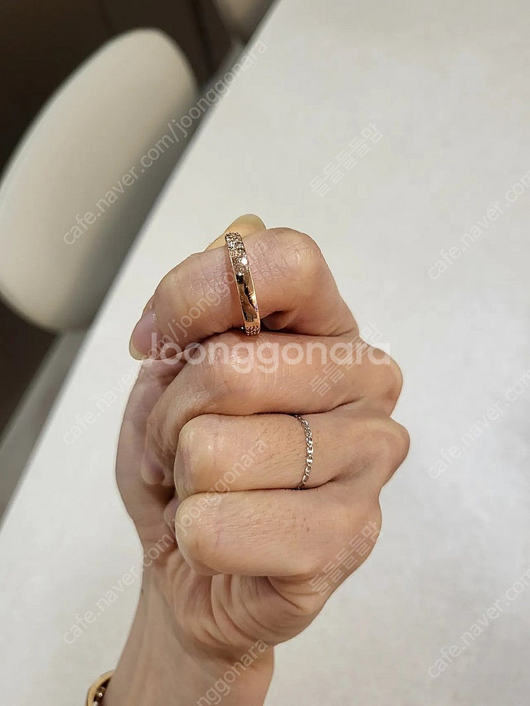 보스크 로제 천연다이아몬드 반지--3