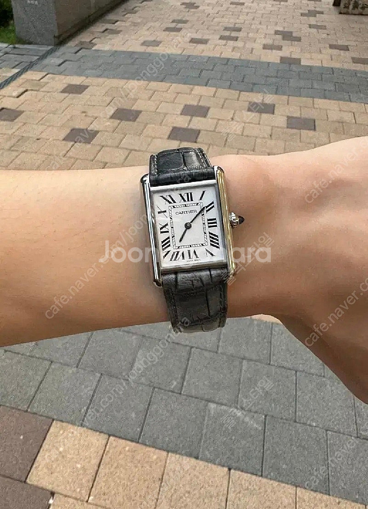 인피니토 스트랩 까르띠에 탱크머스트 라지 파티나그레이 ...--4