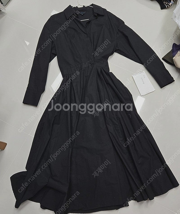 하시에 신민아 셔츠 카라 롱 원피스--0