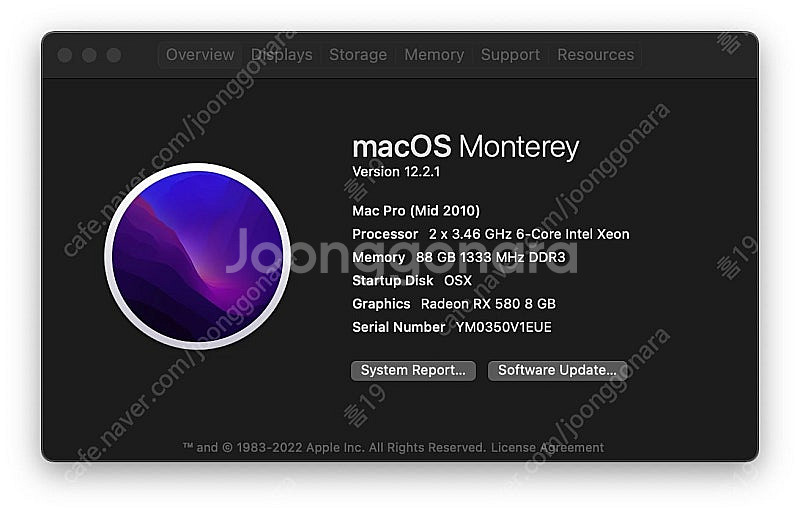 Mac Pro 5.1 맥프로 / 88G / RX 580...--1