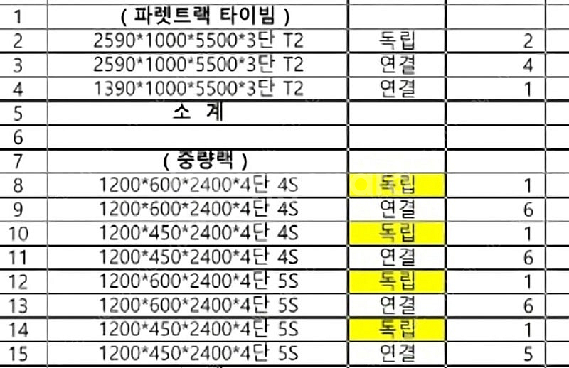 파래트 랙 중량랙 2단--3
