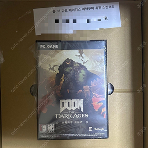 둠 더 다크에이지 pc 프리미엄에디션 코드+ 예약특전스킨 미개봉.