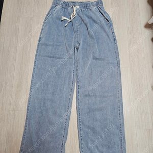 여성 와이드핏 밴딩청바지