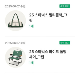 스타벅스 프리퀀시 멀티백 그린 또는 의자