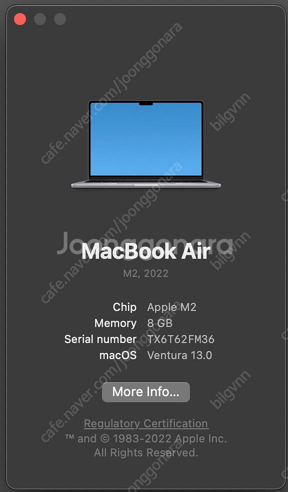 MacBook Air M2 2022년 (8GB RAM)...--6