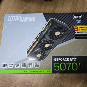 ZOTAC GAMING 지포스 RTX 5070 Ti SOLID OC D7 16GB 팝니다