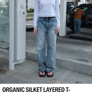 로우클래식 올가닉실켓 레이어드티셔츠 (라지)ORGANIC SILKET LAYERED T-SHIRT LIGHT MELANGE GREY
