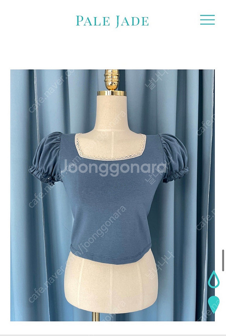 *새상품급* 페일제이드: 레이스 퍼프 반팔 크롭티: 네...--4