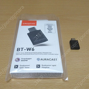 [팝니다] CREATIVE 크리에이티브 BLUETOOTH AUDIO TRANSMITTER 블루투스 APTX LOSSLESS 송신기/동글 BT-W6
