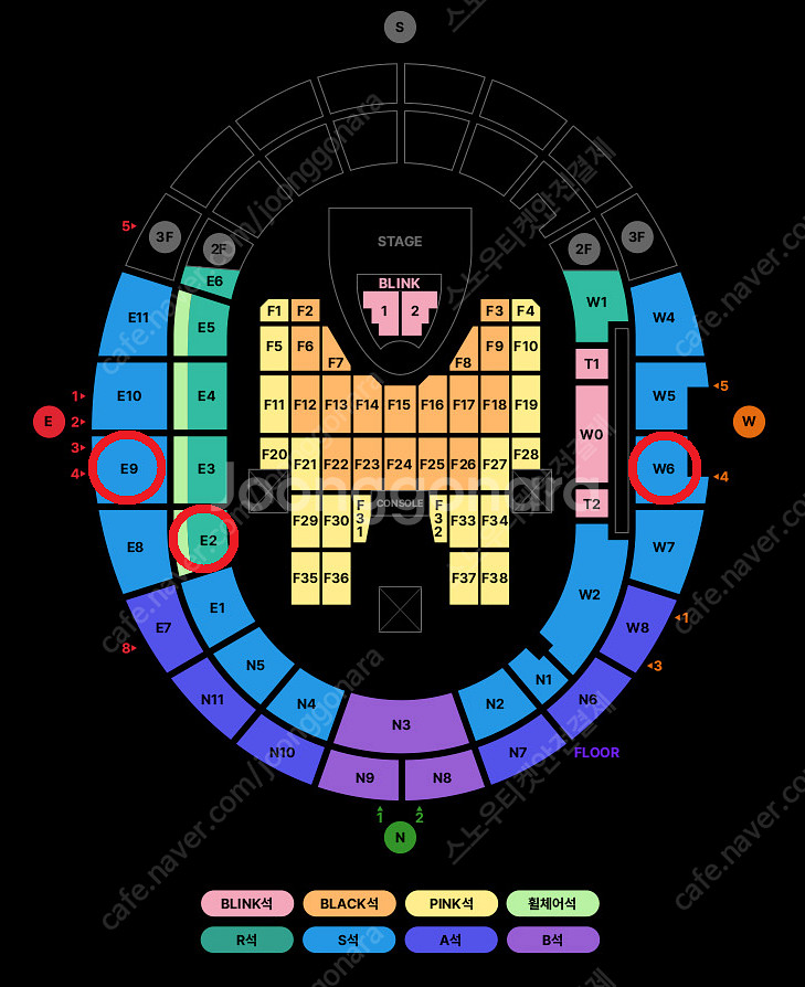 [ 7/6 블랙핑크 콘서트 R석 2층 지정석 E2구역,...--0
