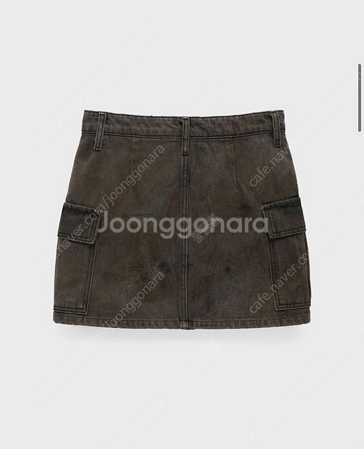 블랙업 녹워싱 데님 카고 스커트 L--4