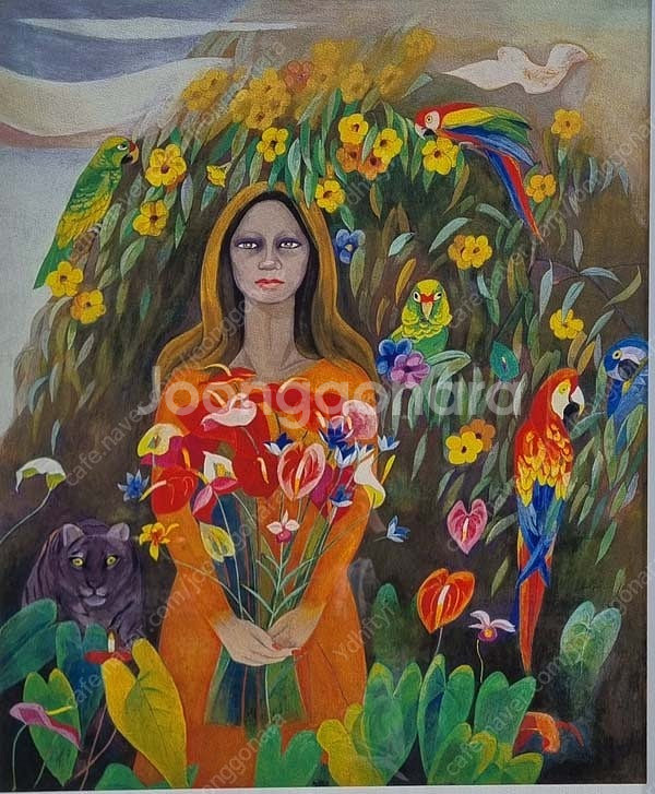 천경자 대형 판화 작품--0