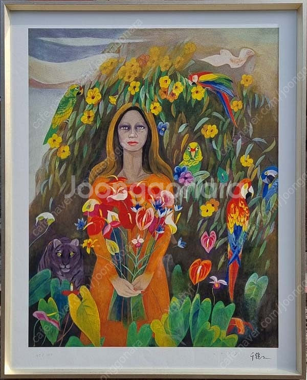 천경자 대형 판화 작품--2
