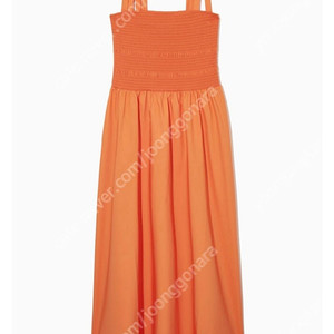 코스 타이 디테일 스모킹 미디 드레스