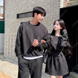 메이윤 365 트레이닝 남녀공용 오버핏 맨투맨 블랙 2사이즈