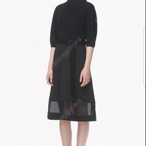 시스템 제로라인 오간자 튤 실크 원피스 햅번 결혼식 하객룩 올드머니룩