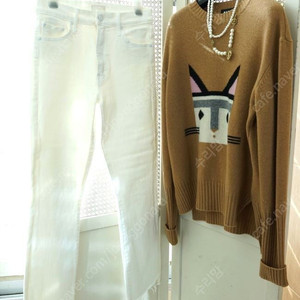 마인 컨트라스트 칼라 니트 탑,레이어드 점퍼,마더 진