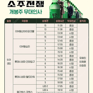 <월드타워,코엑스> B열부터 소주전쟁 무대인사 통로