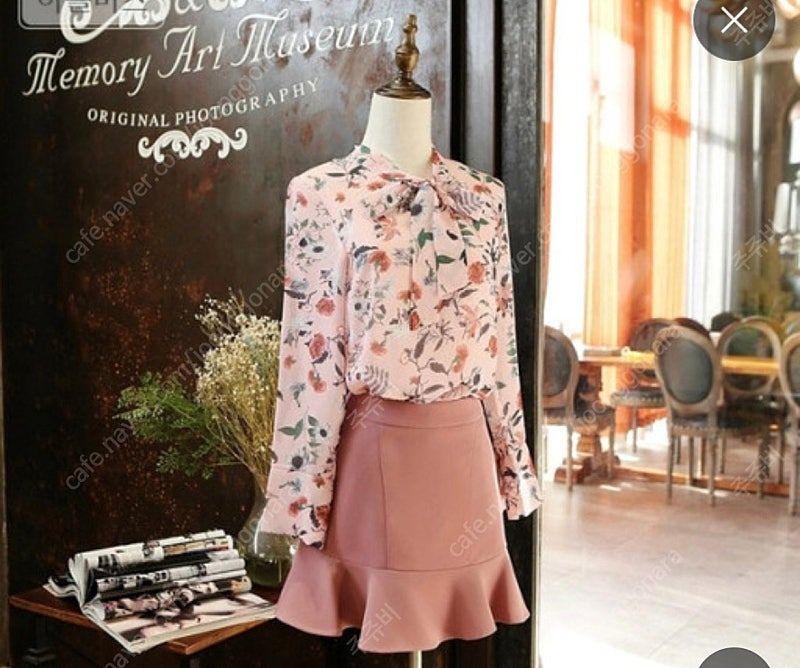 커먼유니크 플라워 블라우스(핑크) 이미지