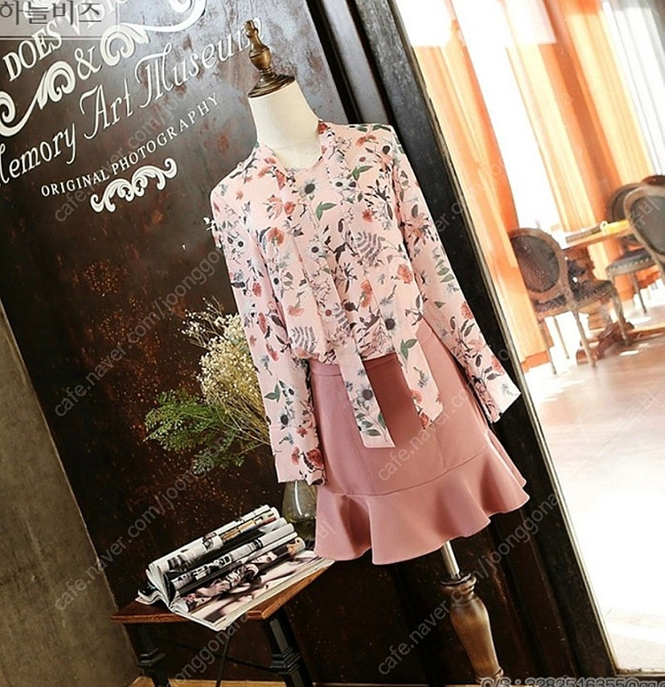 커먼유니크 플라워 블라우스(핑크) 이미지