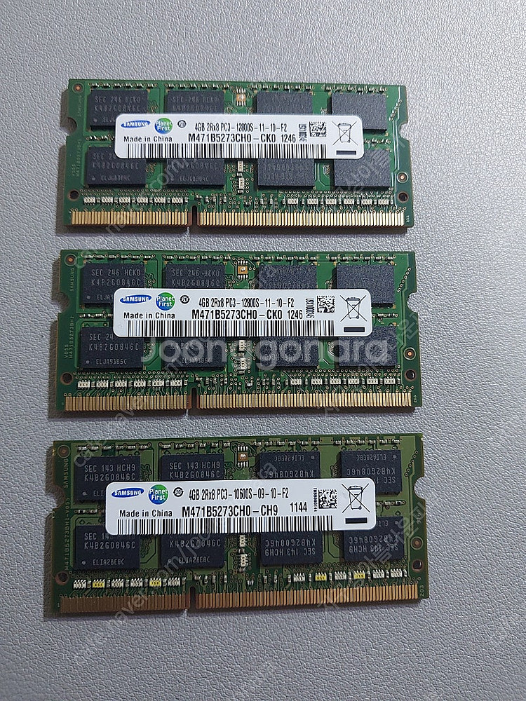 노트북 램 메모리 DDR3 4gx3장 일괄판매--0