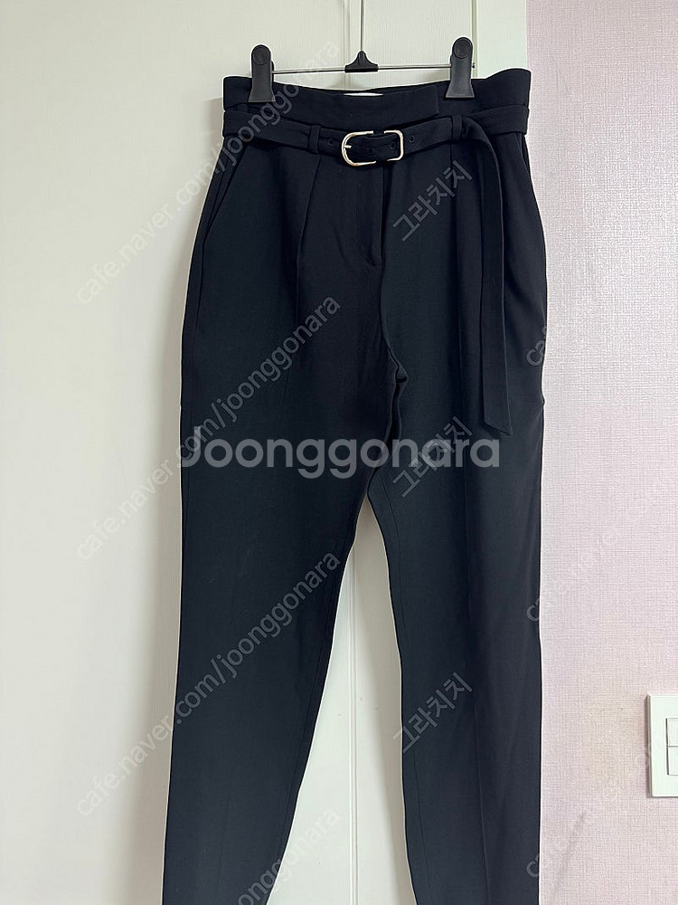IRO 이로 블랙 벨트 팬츠--0
