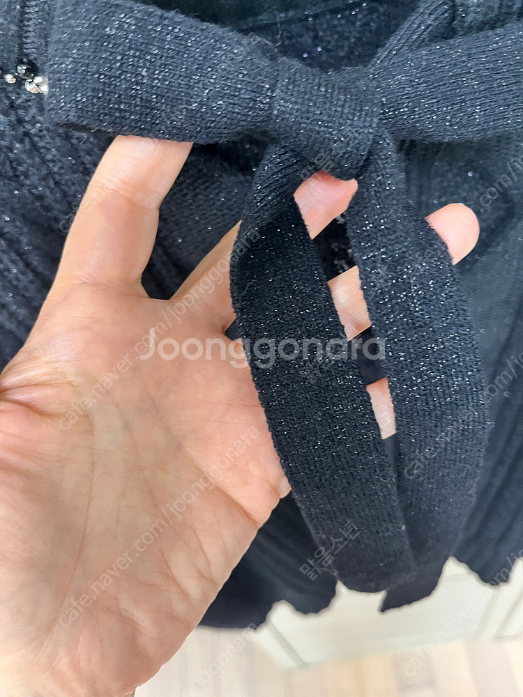 한섬 마인 블랙 비즈 리본 가디건 겸 니트. 타임 랑방...--5